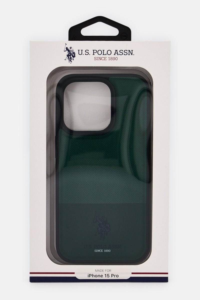 U.S. Polo Assn. iPhone 15 Pro Brand Logo Protective Case, Dark Green - Image 2