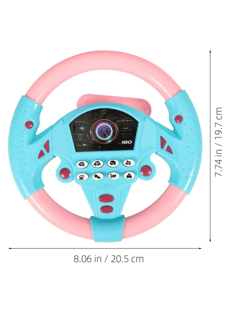 Steering Wheel Toy, Simulated Driving Controller with Light and Music, Electric Early Learning Educational Sounding Toy Pretend Driving Seat Toys - Image 2