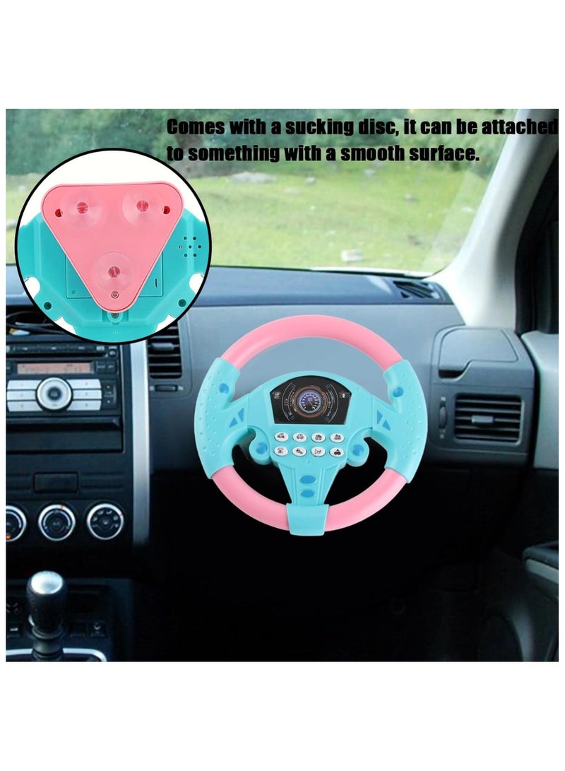 Steering Wheel Toy, Simulated Driving Controller with Light and Music, Electric Early Learning Educational Sounding Toy Pretend Driving Seat Toys - Image 4