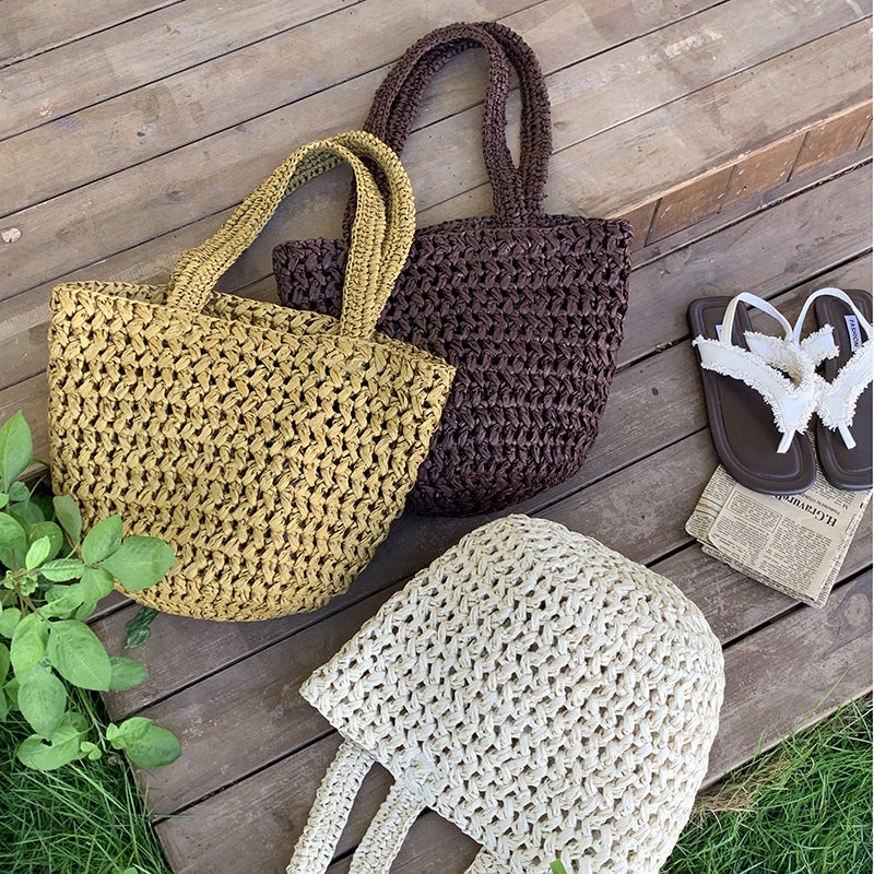 Women's Handwoven Paper Bucket Bag - Image 4