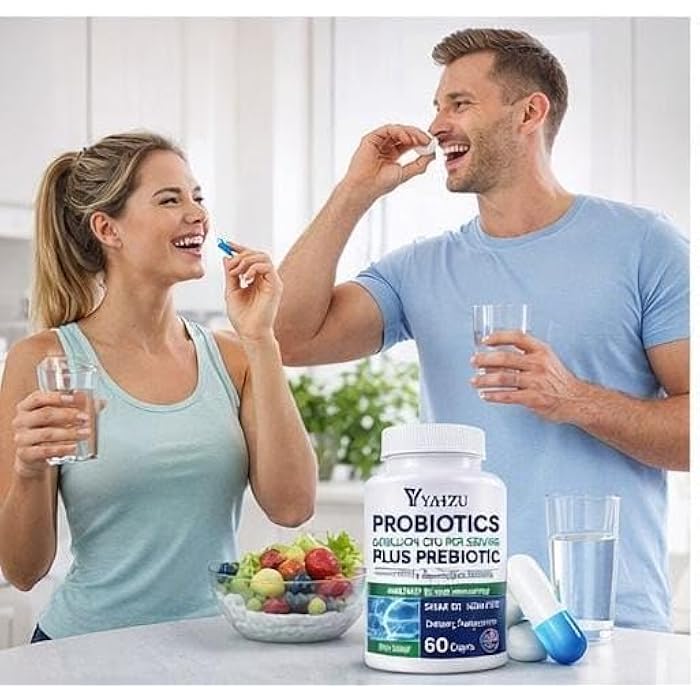 60 Billion CFU Probiotics with Prebiotic Fiber – Synbiotic Digestive & Immune Support for Men & Women, 4 Clinically Researched Strains, 60 Vegan Capsules - Image 5
