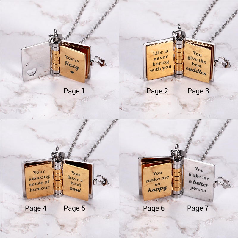 CYKARA Valentines Day I Love You Gifts for Her to My Wife Necklace from Husband Book Necklace for Girlfriend Birthday Anniversary Wedding Gifts for Wife Romantic Ideas Will You Be My Girlfriend Valentines - Image 3