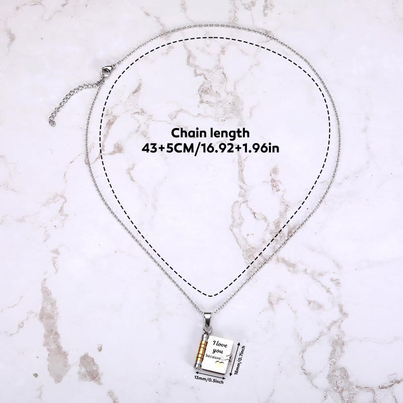 CYKARA Valentines Day I Love You Gifts for Her to My Wife Necklace from Husband Book Necklace for Girlfriend Birthday Anniversary Wedding Gifts for Wife Romantic Ideas Will You Be My Girlfriend Valentines - Image 4