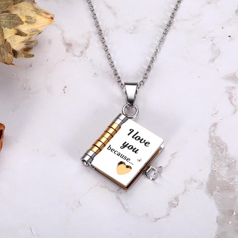 CYKARA Valentines Day I Love You Gifts for Her to My Wife Necklace from Husband Book Necklace for Girlfriend Birthday Anniversary Wedding Gifts for Wife Romantic Ideas Will You Be My Girlfriend Valentines - Image 2
