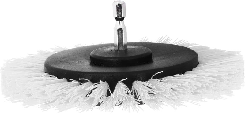 3.5 Inch Electric Drill Brush Head, Durable Polypropylene Drill Brush Attachment, Carpet Upholstery Cleaner with 6.35mm Connector, Ideal for Home Cleaning & Tight Spaces (White) - Image 2