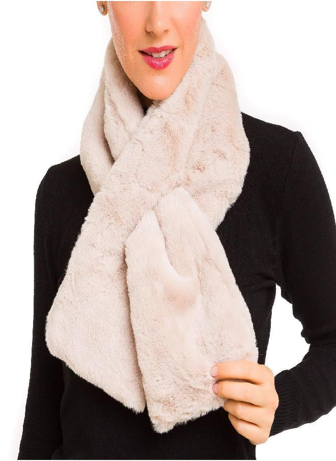 MELIFLUOS DESIGNED IN SPAIN Fur Collar Scarf for Women Faux Fur Scarves Neck Shrug for Spring Fall Winter Coat Dress (FC03-15)  - Image 1