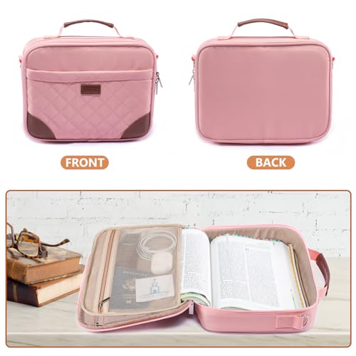 Aplufine Bible Cover for Men-Bible Case for Women-Medium Bible Bags and Totes-Large Bible Carrying Case-Bible Carrier with Shoulder Strap,Detachable Pen Loops for Bible Accessories,Gift Men Women - Image 4
