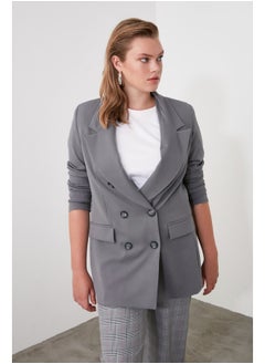 Gray Oversize Lined Double Breasted Closure Woven Blazer Jacket TWOAW20CE0130 - pzsku/ZAE8C69D230A0B0EA7CACZ/45/_/1725540648/f66741c2-7d7b-4829-a6fb-431c061fae75