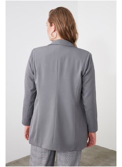 Gray Oversize Lined Double Breasted Closure Woven Blazer Jacket TWOAW20CE0130 - pzsku/ZAE8C69D230A0B0EA7CACZ/45/_/1725540650/0996349b-00a5-4439-9b7e-ddc3438620c1