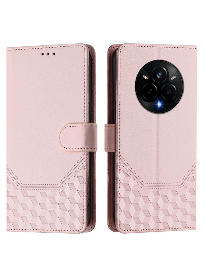 S-TOP Case For Realme 14 Pro 5G Honeycomb Embossing RFID Leather Phone Case - Image 2