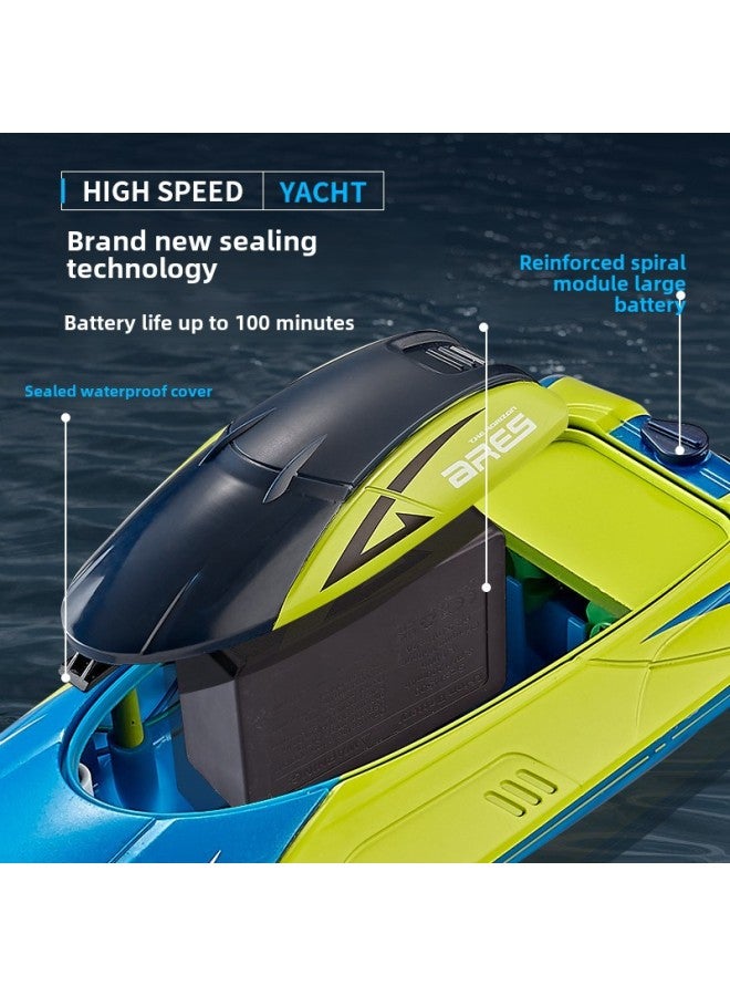 Ship Small Boat High Speed Remote Control Boat Pull Net Children Water Boy Speedboat Model Water Toy Electric Girl-Color:S4-metallic Red+dual Motors+2.4g Non-interference-Specification:Four-battery Package - Three Spare Batteries  - Image 4