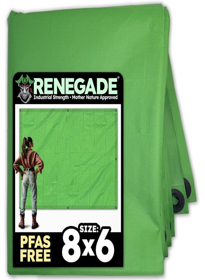 Renegade Industrial Strength Tarp | 8’ x 6’ | PFAS & PVC Free | Rip, Tear, UV & Waterproof | Ultra Tough Weather Protective Cover | Construction Agriculture Home Garden Patio Camping Boat Outdoor - Image 1