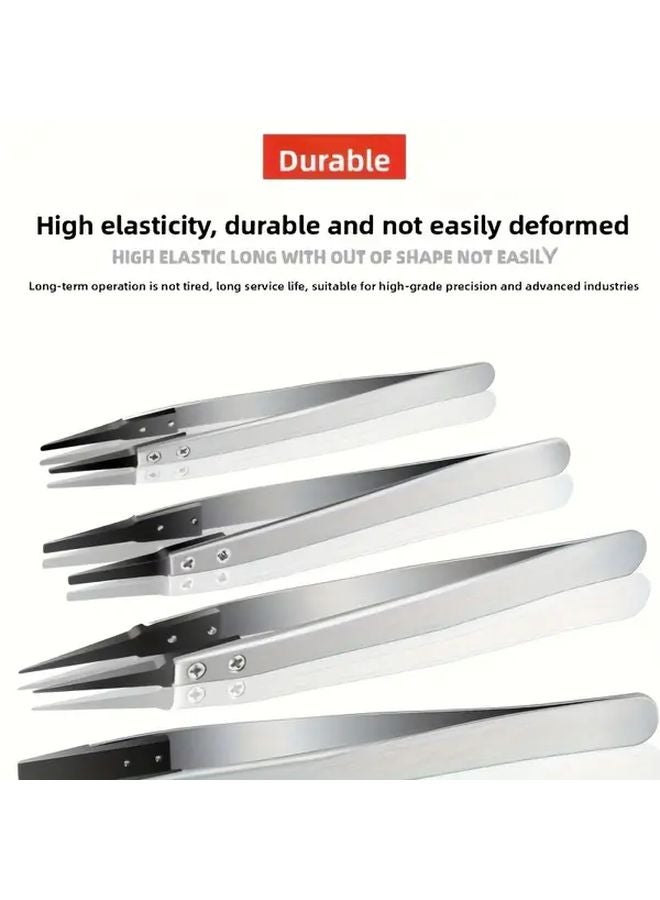 ESD 2A Anti Static Precision Tweezers Heavy Duty Metal For Electronics Repair - Image 2