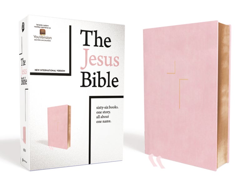 The Jesus Bible, NIV Edition, Leathersoft over Board, Pink, Comfort Print 