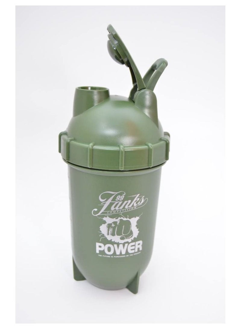 Gonice 500ml Capsule Shaped Sports Tumbler Protein Shaker Bottle Gym Blender Cup for Pre-Workout BPA Free Leakproof Mix & Drink Smoothies for Home Drinking Fitness & Camping (Green) - Image 3