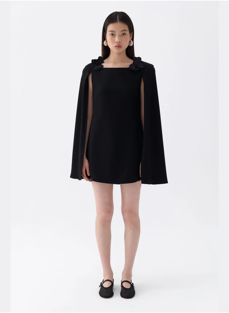 Nocturne Cape Sleeve Mini Dress