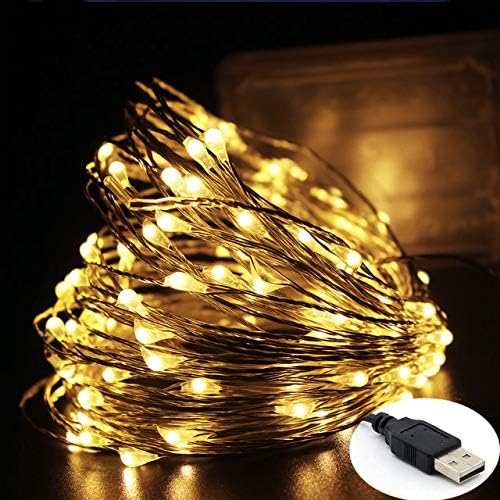 Quace Copper String Led Light 10M 100 LED (USB Operated) Wire Decorative Fairy Lights Diwali Christmas Festival - (Warm White, 4 Units) - Image 2