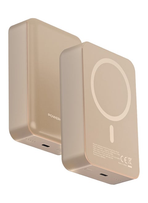 20000mAh MagSafe Aluminum Power Bank PD 20W / Compact Design / 15W Wireless Output / Simultaneous Charging / Input & Output / Li-polymer Battery - Desert Titanium