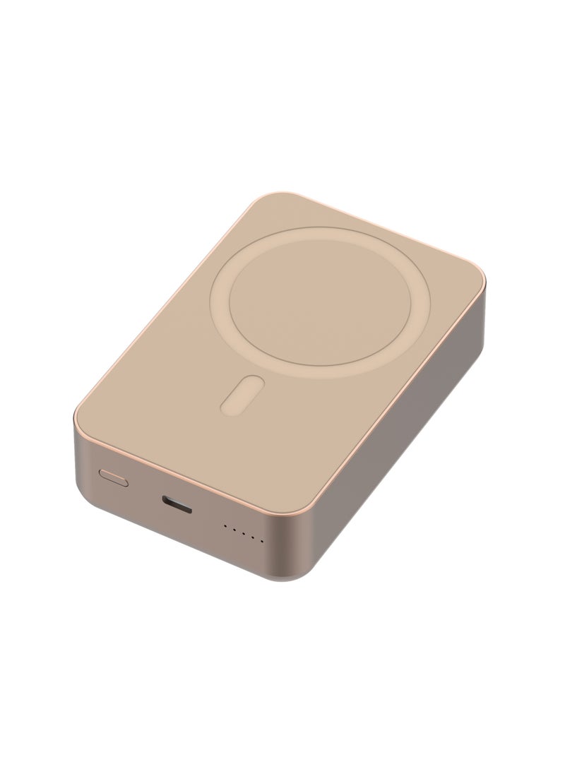 Powerology - 20000mAh MagSafe Aluminum Power Bank PD 20W / Compact Design / 15W Wireless Output / Simultaneous Charging / Input & Output / Li-polymer Battery - Desert Titanium - Image 1