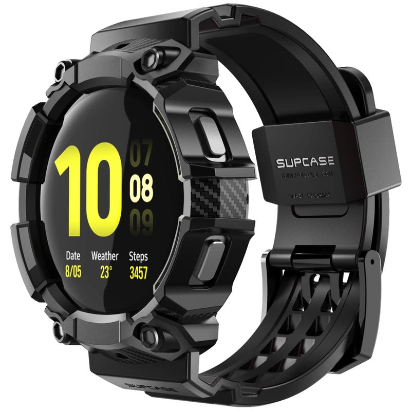 SUPCASE for Samsung Galaxy Watch 6 44mm Case with Band (Unicorn Beetle Pro), [Anti-Scratch] [Bumper Protector] Rugged Men Cover with Adjustable Strap Band for Galaxy Watch 6/5/4 44mm, Black - Image 1