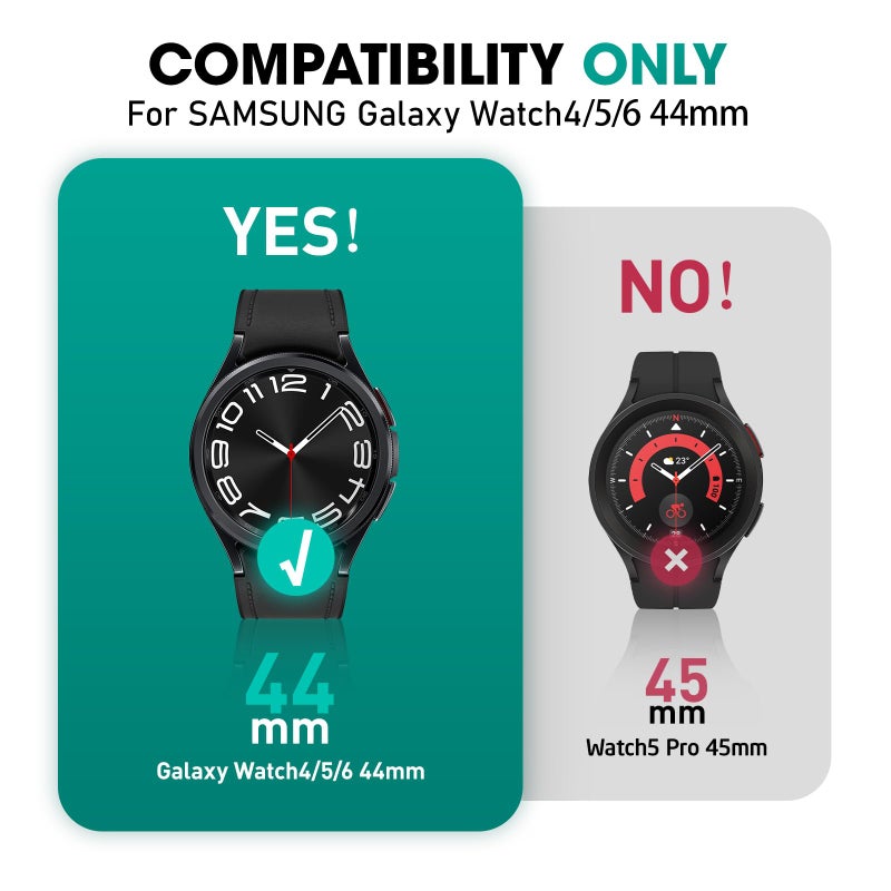 SUPCASE for Samsung Galaxy Watch 6 44mm Case with Band (Unicorn Beetle Pro), [Anti-Scratch] [Bumper Protector] Rugged Men Cover with Adjustable Strap Band for Galaxy Watch 6/5/4 44mm, Black - Image 2