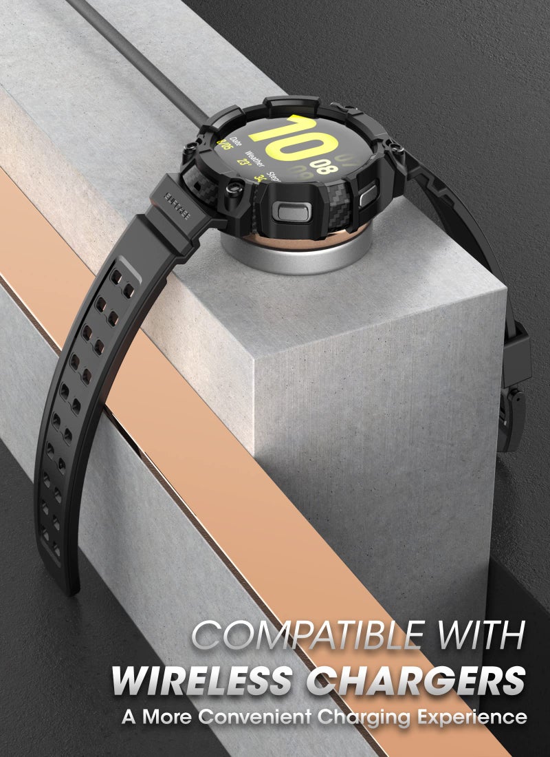 SUPCASE for Samsung Galaxy Watch 6 44mm Case with Band (Unicorn Beetle Pro), [Anti-Scratch] [Bumper Protector] Rugged Men Cover with Adjustable Strap Band for Galaxy Watch 6/5/4 44mm, Black - Image 4