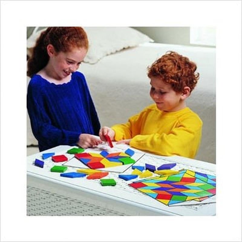 Learning Resources Parquetry Blocks & 20 Pattern Cards, 53 Piece Set, Ages 4+ - Image 2