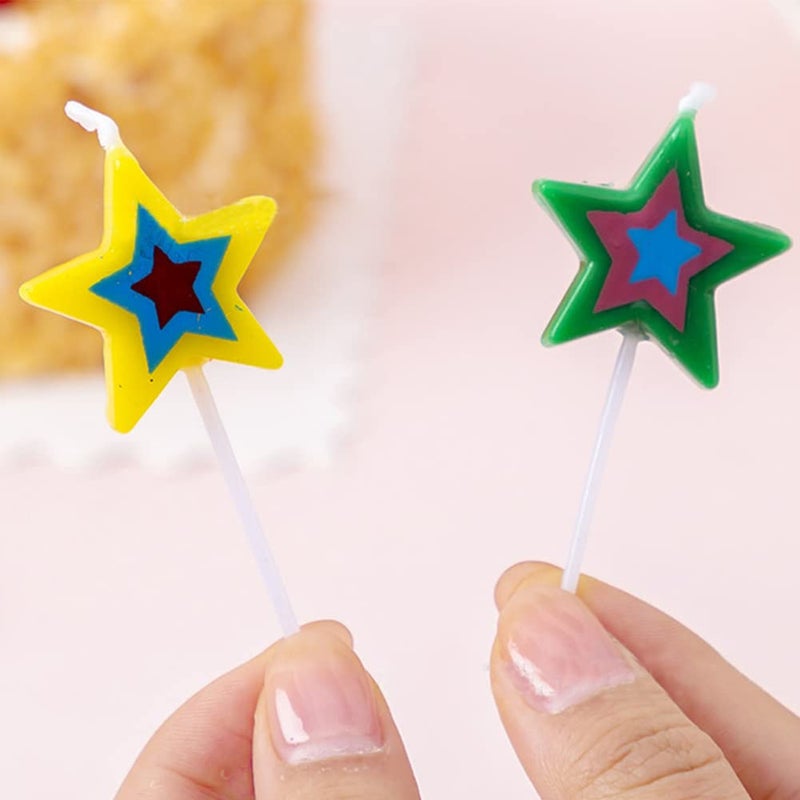 Aprildecember Mixed Star Candles, Multi-Color Cake Candle Toppers for Birthday Baby Shower Party Wedding Cake Decoration Supplies (Pack of 5) - Image 4