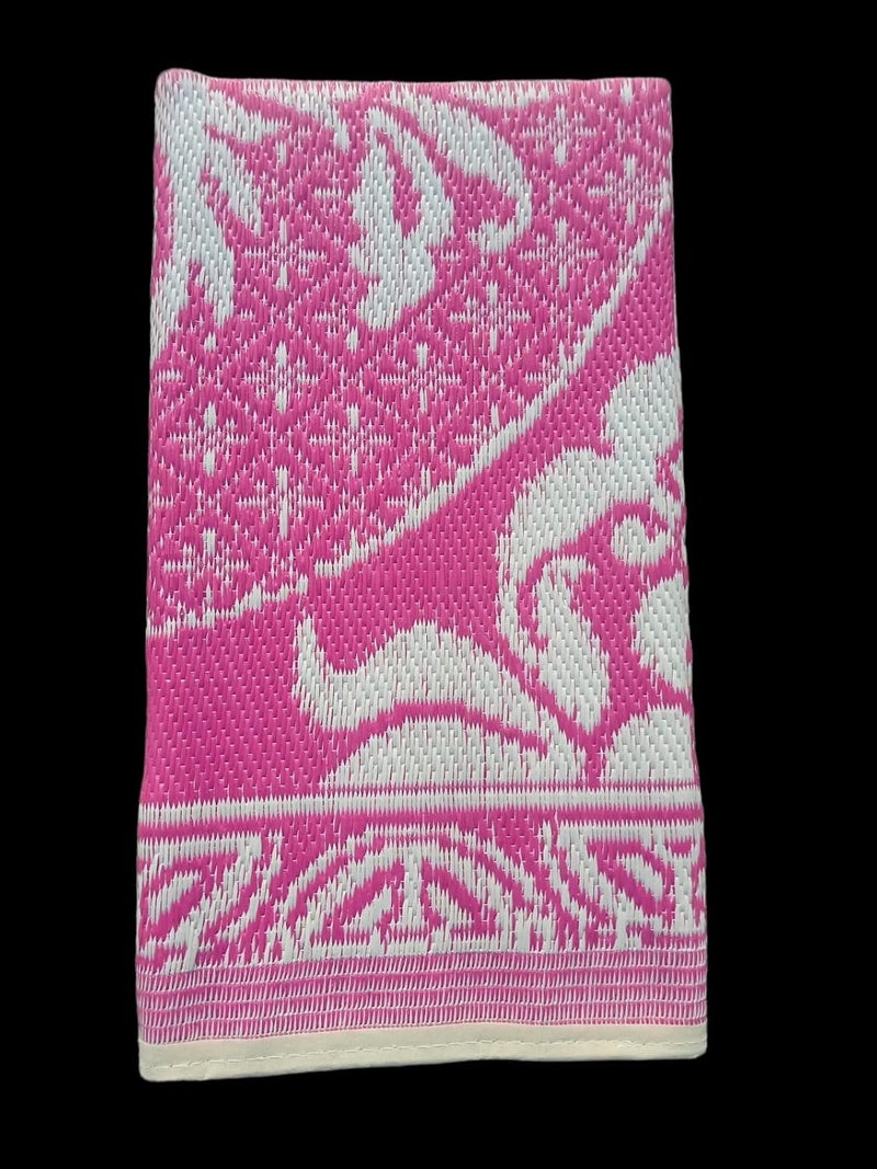 Jayam Traditional سجادة بلاستيكية تقليدية داخلية وخارجية من جايام 6 × 4 وردي - Image 2