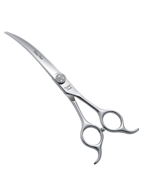 Fenice Peak 6.5‘’ Extra Curved Dog Grooming Scissors with Jewelled Screw 440C Stainless Steel Pet Grooming Bending Scissors with Symmetrical Handle for Professional Groomer and Home User