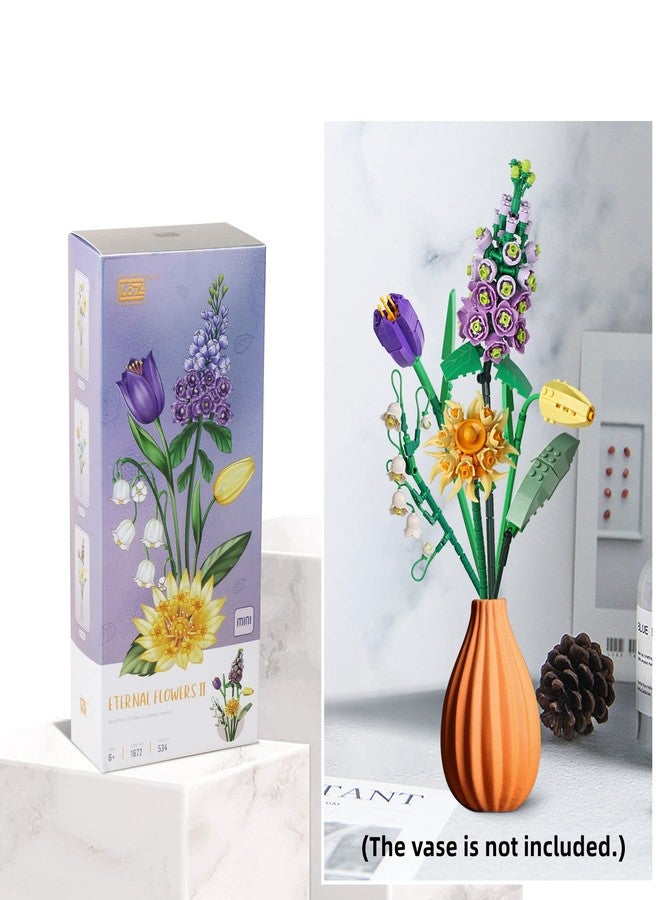 ZIYOSTAR Mini Bricks Flower Bouquet Building Sets, Artificial Flowers, DIY Unique Decoration Home, 534 Pieces Botanical Collection for Ages 6-18 yrs Old Girl（Not Compatible with Lego Set ） - Image 2