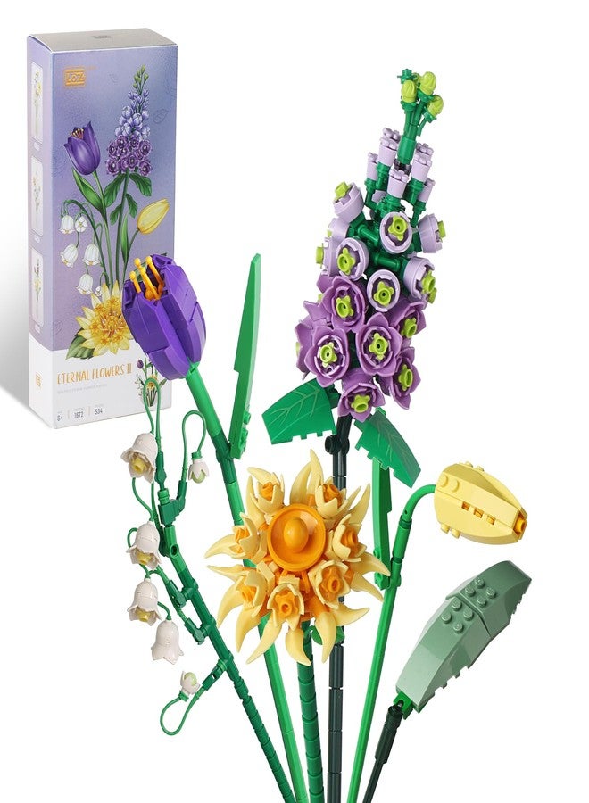 ZIYOSTAR Mini Bricks Flower Bouquet Building Sets, Artificial Flowers, DIY Unique Decoration Home, 534 Pieces Botanical Collection for Ages 6-18 yrs Old Girl（Not Compatible with Lego Set ） - Image 1