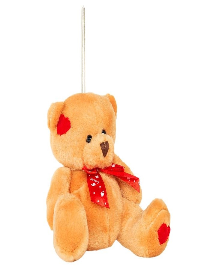 Archies Plush Soft Toy Bear with Red Ribbon (15 Cm) - Brown | Romantic Gifts | Perfect Gifting Item for Valentines Day | Romantic Gift for Girlfriend, Boyfriend, Couples 055593_Brown - Image 2
