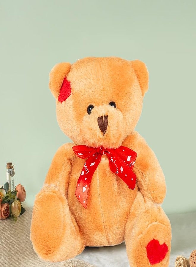 Archies Plush Soft Toy Bear with Red Ribbon (15 Cm) - Brown | Romantic Gifts | Perfect Gifting Item for Valentines Day | Romantic Gift for Girlfriend, Boyfriend, Couples 055593_Brown - Image 5