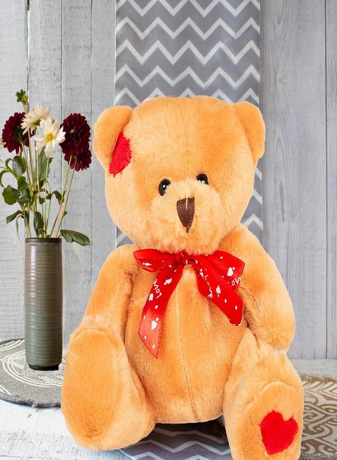 Archies Plush Soft Toy Bear with Red Ribbon (15 Cm) - Brown | Romantic Gifts | Perfect Gifting Item for Valentines Day | Romantic Gift for Girlfriend, Boyfriend, Couples 055593_Brown - Image 4