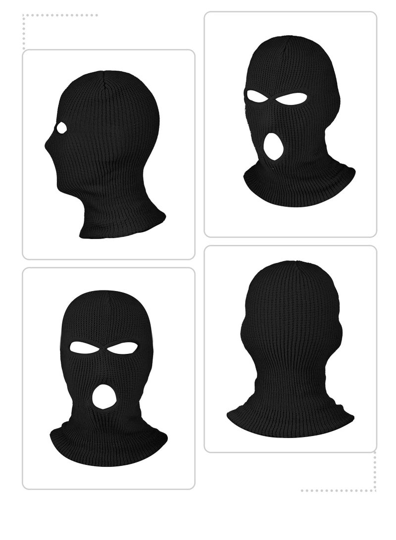 SYOSI 3 Hole Full Face Cover Winter Outdoor Sport Knitted Face Cover Ski Adult Balaclava Headwrap Full Face Mask Motorcycle Cycling Snowboard Gear  - Image 3