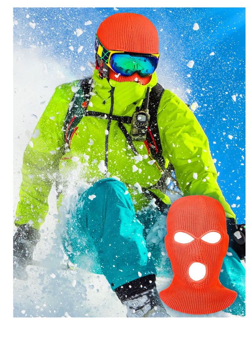 SYOSI 3 Hole Full Face Cover Winter Outdoor Sport Knitted Face Cover Ski Adult Balaclava Headwrap Full Face Mask Motorcycle Cycling Snowboard Gear  - Image 2