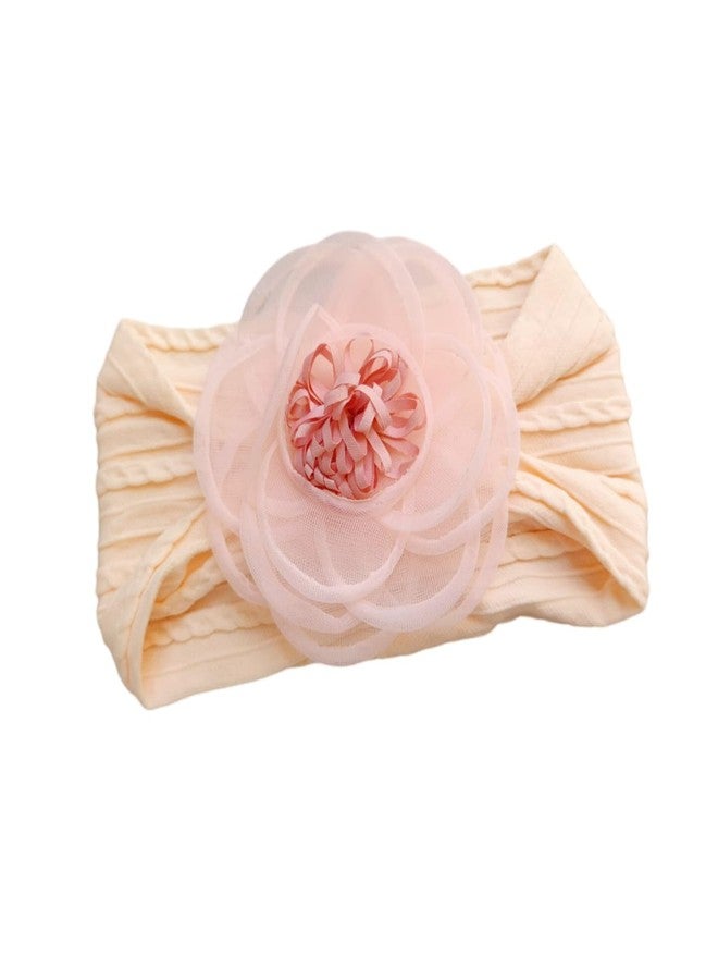 SYGA Baby Headband with Large Flower - Soft, Stretchable Nylon Hairband for Newborns, Infants, and Toddlers Kids 0-3 Years (Orange) - Image 1