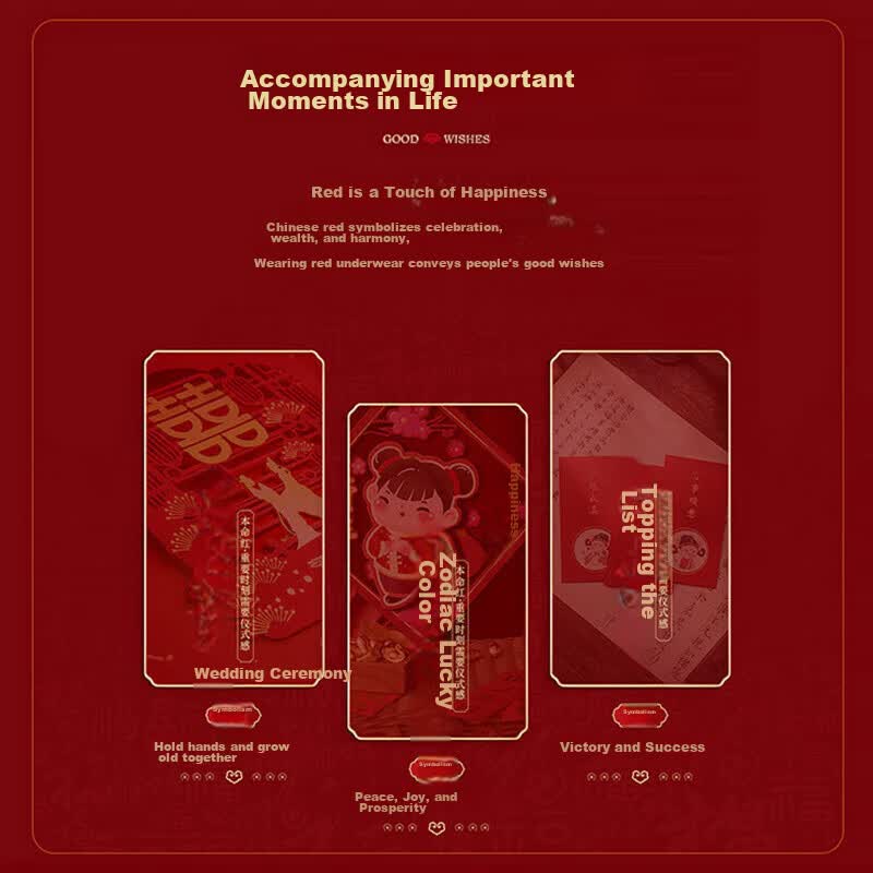 JD Jing Zao LangSha Zodiac Year Women's Underwear, Pure Cotton, 5A Antibacterial, Horse Year Lucky Wedding Festive Red Panties, Triangle Briefs - Image 5