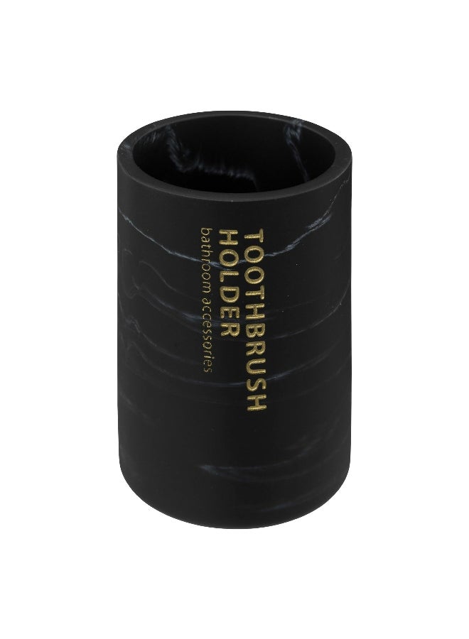 Five Simply Smart Marble Effect Tooth Brush Holder Tumbler Black 10.8 x 7.70 cm 160937B