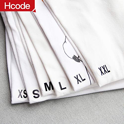 Hcode 1 Inch White Round Retail Clothing Size Label Adhesive Apparel Size Stickers A Set of 6 Rolls XS S M L XL XXL Total 3000 Pieces (3000 pcs, XS-XXL) - Image 4