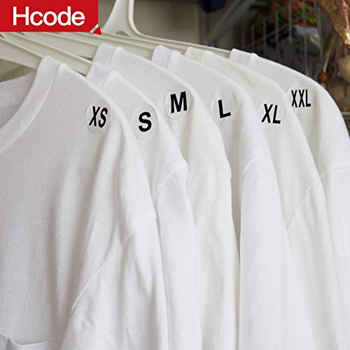 Hcode 1 Inch White Round Retail Clothing Size Label Adhesive Apparel Size Stickers A Set of 6 Rolls XS S M L XL XXL Total 3000 Pieces (3000 pcs, XS-XXL) - Image 3