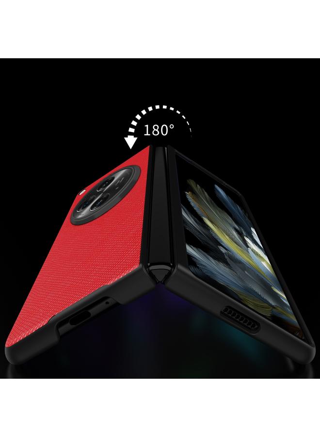 اس-توب جراب هاتف OPPO Find N3 مصنوع من الجلد المحبب المتقاطع ومضاد للصدمات - Image 4