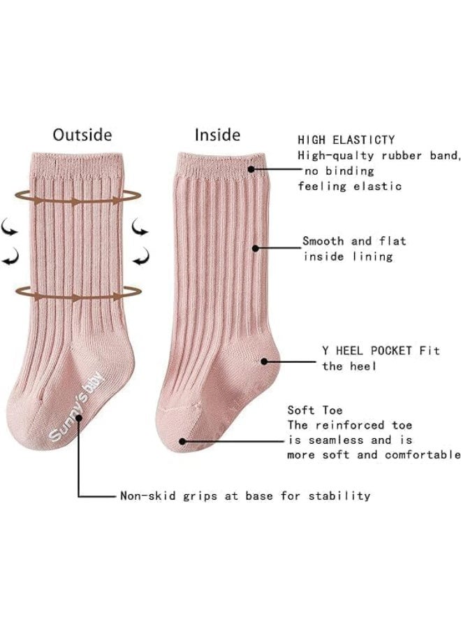 6 Pairs Baby Girls Knee High Socks, Toddler Bow Mesh Breathable Dress Socks - Image 3