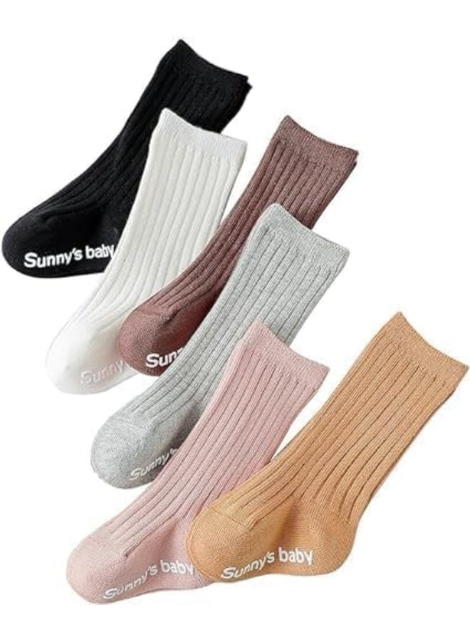 6 Pairs Baby Girls Knee High Socks, Toddler Bow Mesh Breathable Dress Socks - Image 5