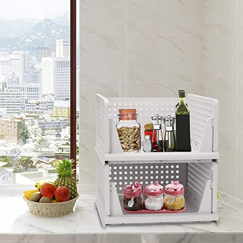 HOLLIO Large Clothes Organizer For Wardrobe Cupboard Organizer For Clothes Foldable And Stackable Closet Organizer Storage Box For Clothes, storage drawer Space Organizer For Cupboard (1 TIER, White) - Image 5