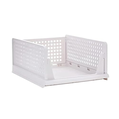 HOLLIO Large Clothes Organizer For Wardrobe Cupboard Organizer For Clothes Foldable And Stackable Closet Organizer Storage Box For Clothes, storage drawer Space Organizer For Cupboard (1 TIER, White) - Image 1