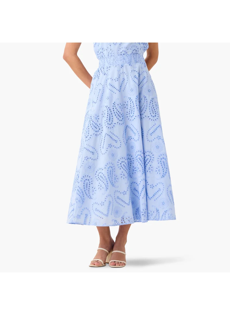 تواكستريمز 2Xtremz Schiffli Embroidered Midi Skirt