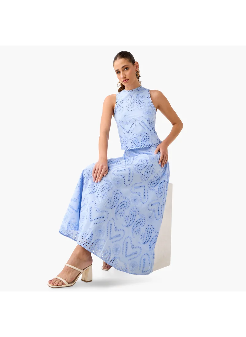 تواكستريمز 2Xtremz Schiffli Embroidered Midi Skirt