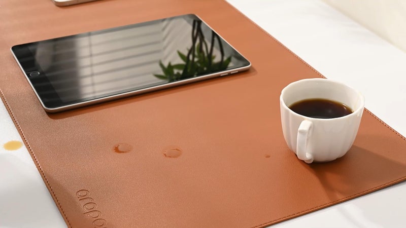 AROPANA Anti-Slip Extended Mouse Pad | PU Vegan Leather Desk Mat | Large Computer Desk Protector Pad with Suede Base for Keyboard, Laptop, Office & Home (60x35CM, Brown) - Image 5